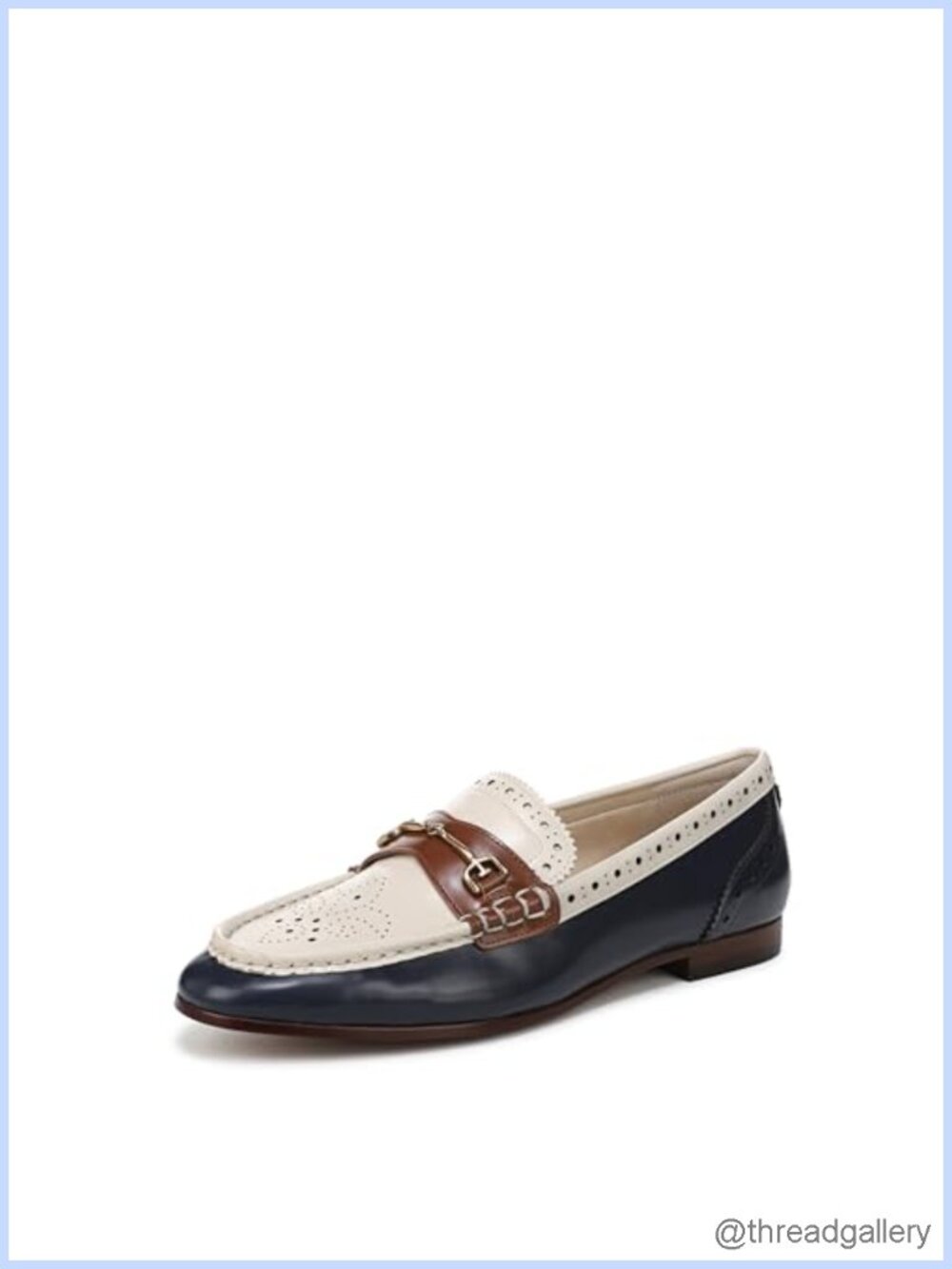 Sam Edelman Liona Loafers Leather Slip On Almond Toe Brogue Flat